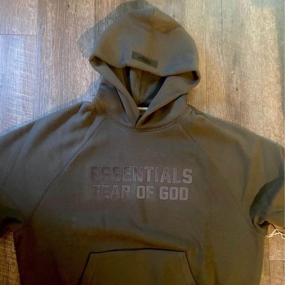 Fear of God Essentials Hoodie Off Black Size S Authentic